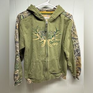 Cabelas Youth Hoodie Camo Hunting Full Zip Boys Size XL